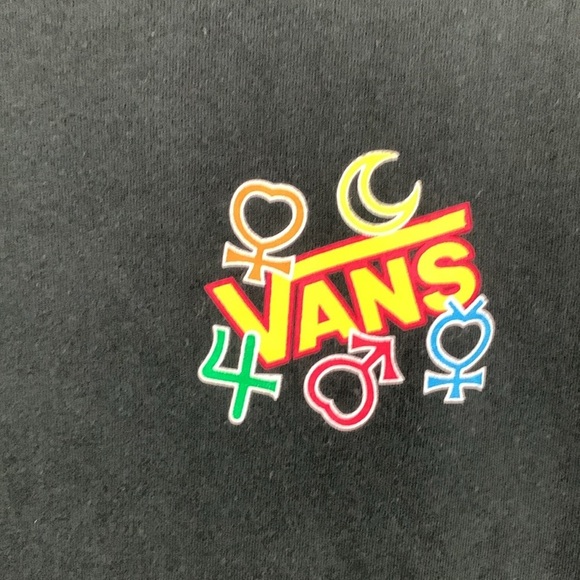 Vans X Pretty Guardian Sailor Moon Double Sided Black Screen Print Tee size S - Picture 2 of 10